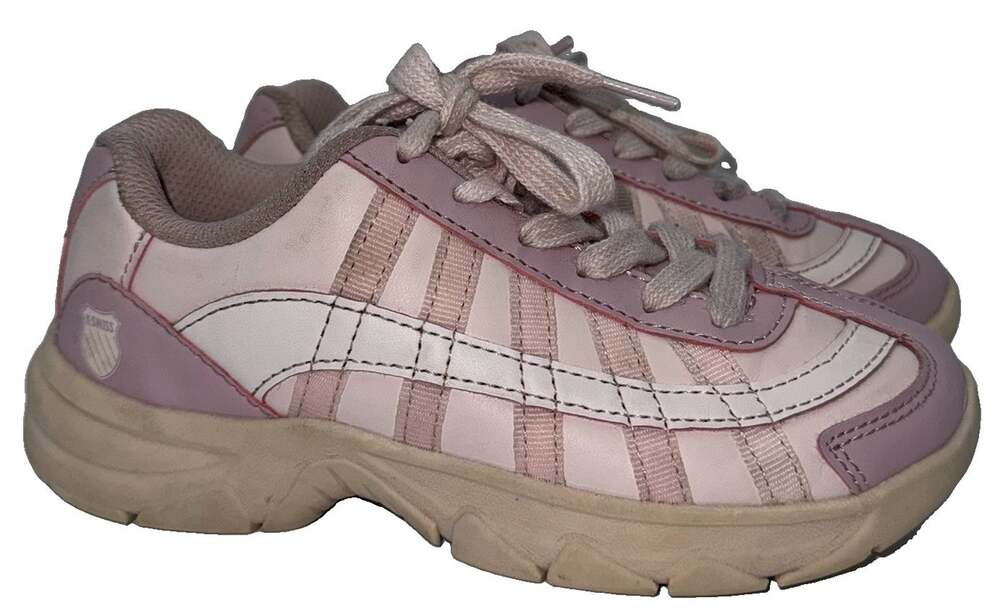 K-Swiss KSS10036P Girls Chunky Sneakers Pink White Kids Size 13
